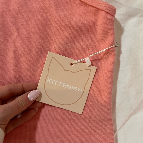 Kittenish Cropped Tank Peach Sz S - Picture 3 of 4